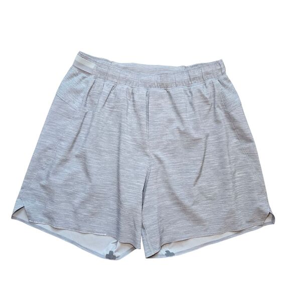 Men's Lululemon Surge Short 6" - Heather Allover Sea Salt Light Cast - Picture 3 of 10